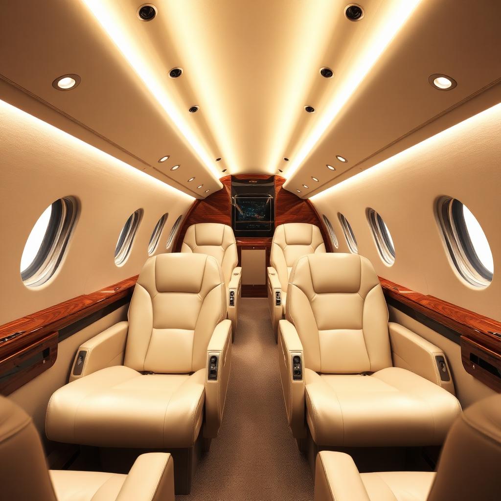 Luxuriöses Privatjet-Interieur