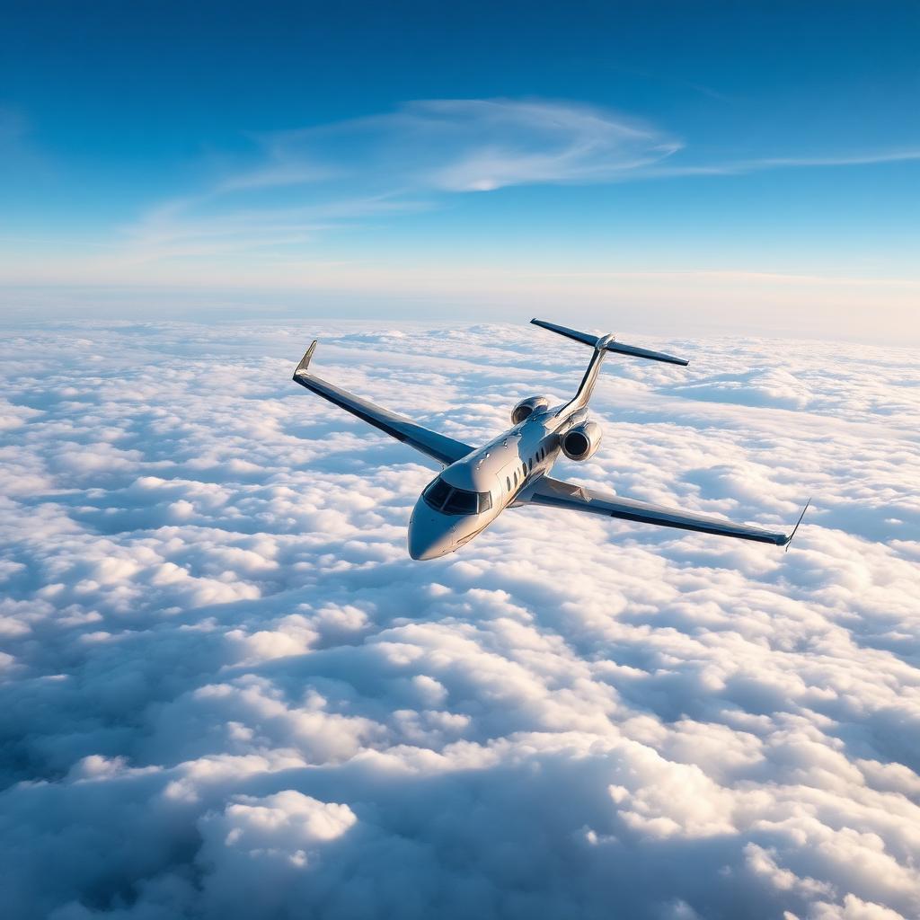 Privatjet über den Wolken